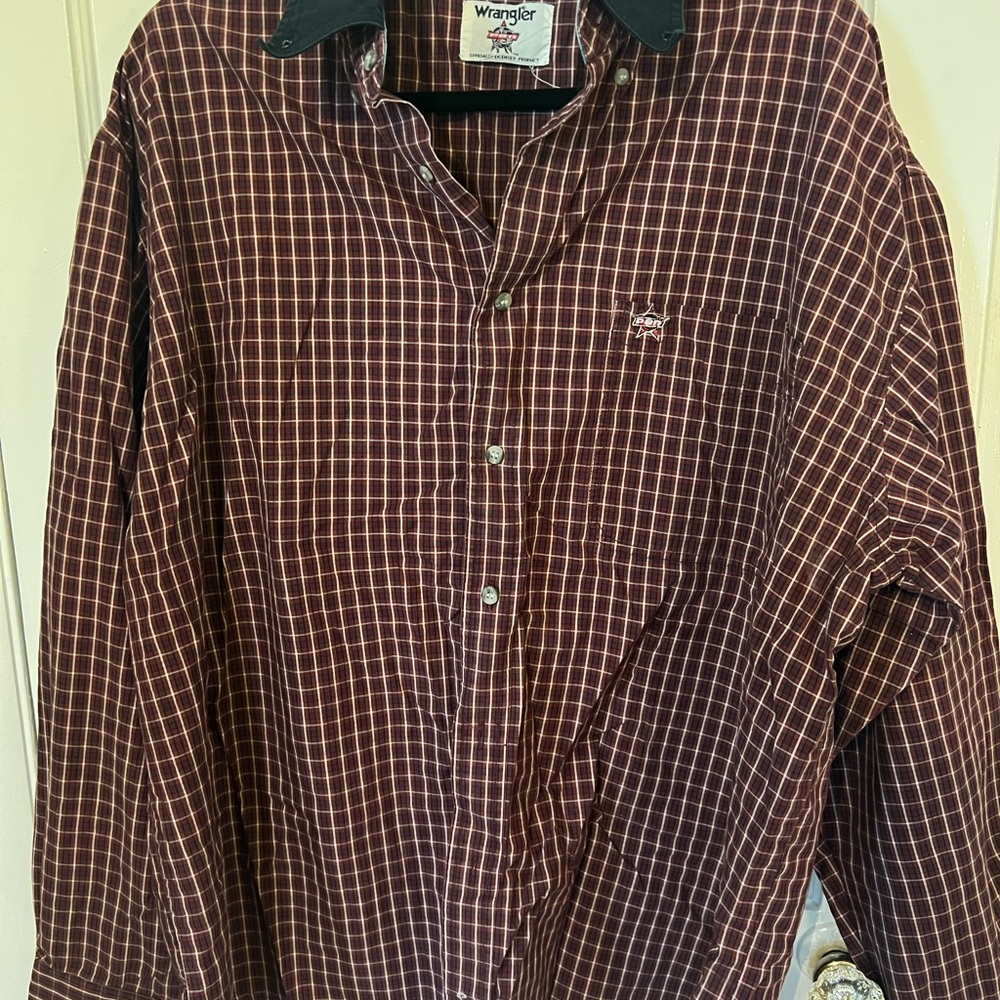 Vintage Wrangler PBR Men's Checkered Button Shirt
